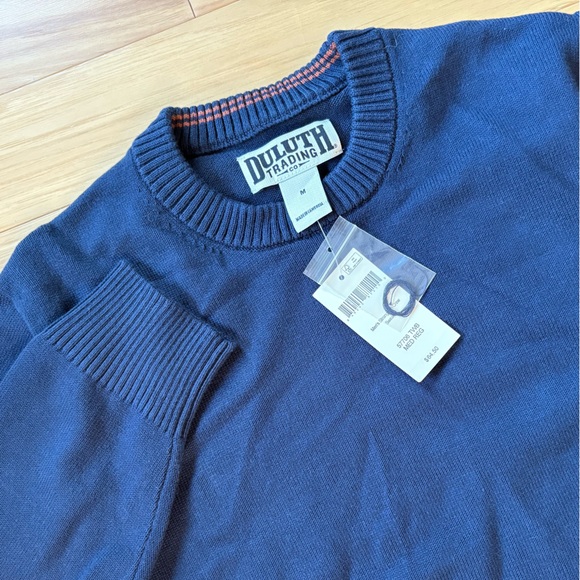 Duluth Trading Co Strongarm Crew Sweater Mens Sz M Navy Heavyweight Knit - Picture 1 of 7